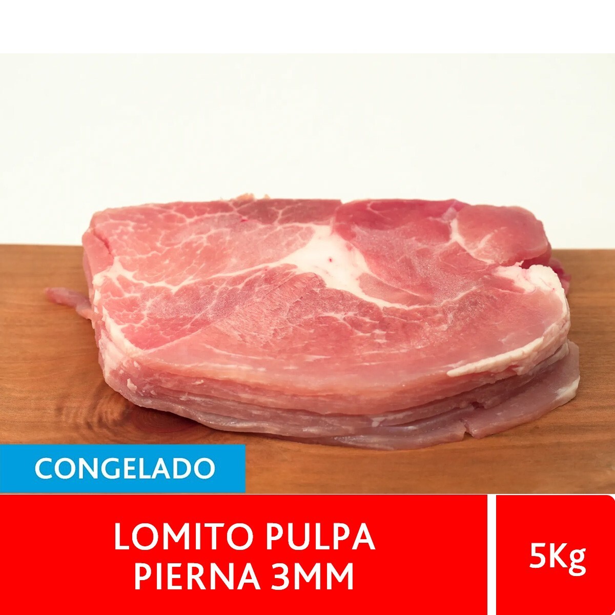 Lomito pulpa pierna laminado de cerdo de 3 mm