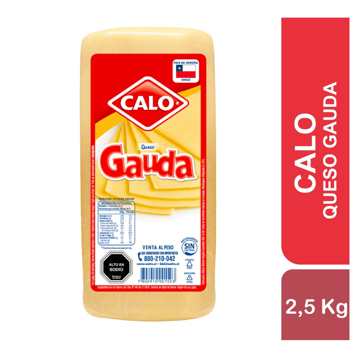 Queso Gauda Calo En Barra