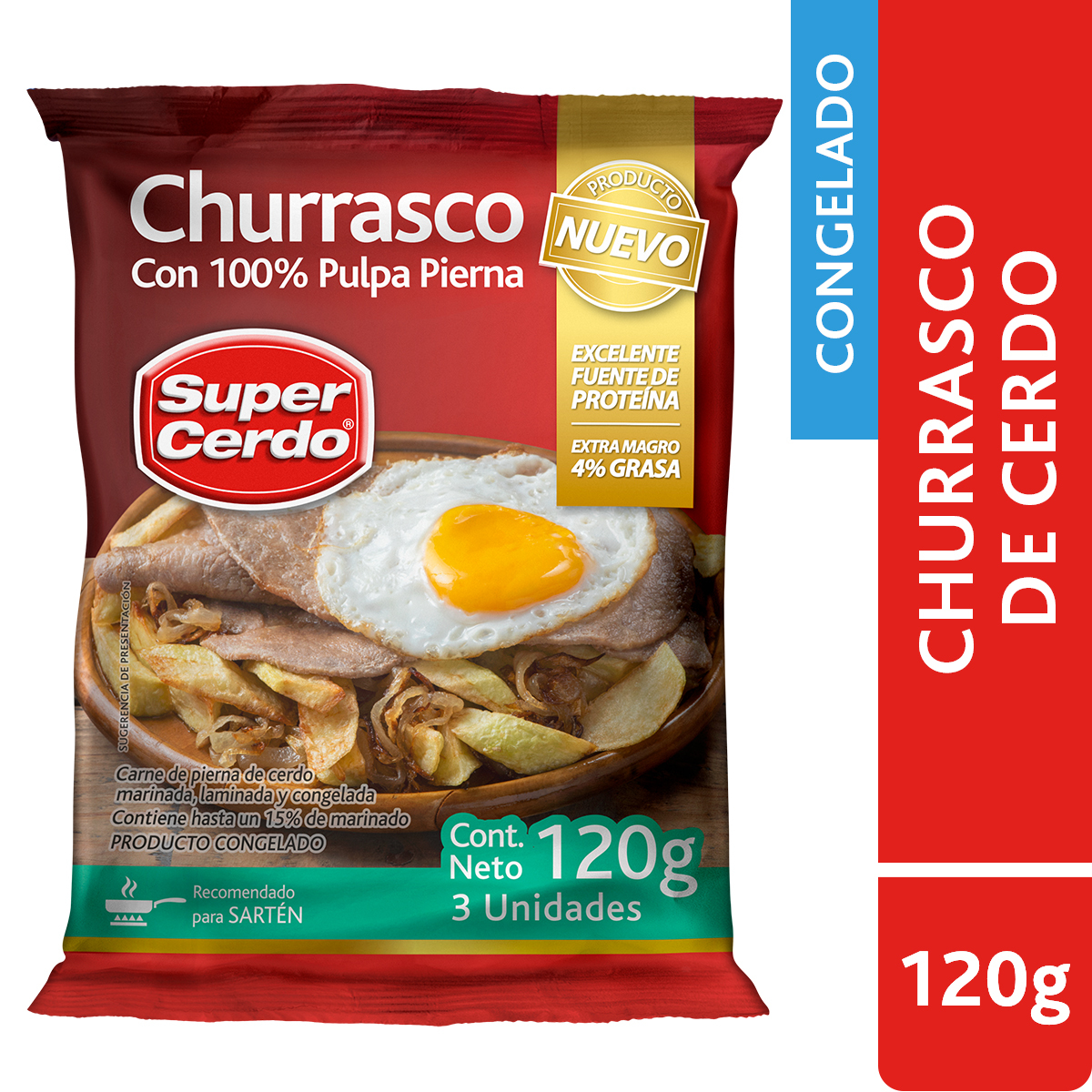 Churrasco de Cerdo congelado.